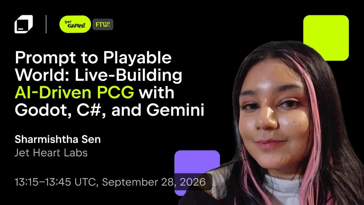 Live-Building AI-Driven PCG with Godot, C#, and Gemini | Sharmishtha Sen | GameDev Day 2026