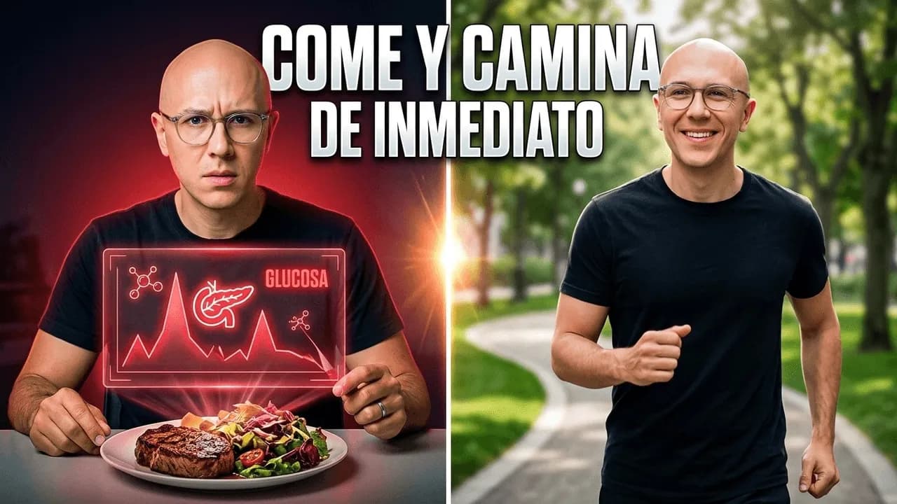 Camina 10 Minutos Después De Comer Y Esto Le Pasa A Tu GLUCOSA (Mito De Los 10.000 Pasos Es Falso)